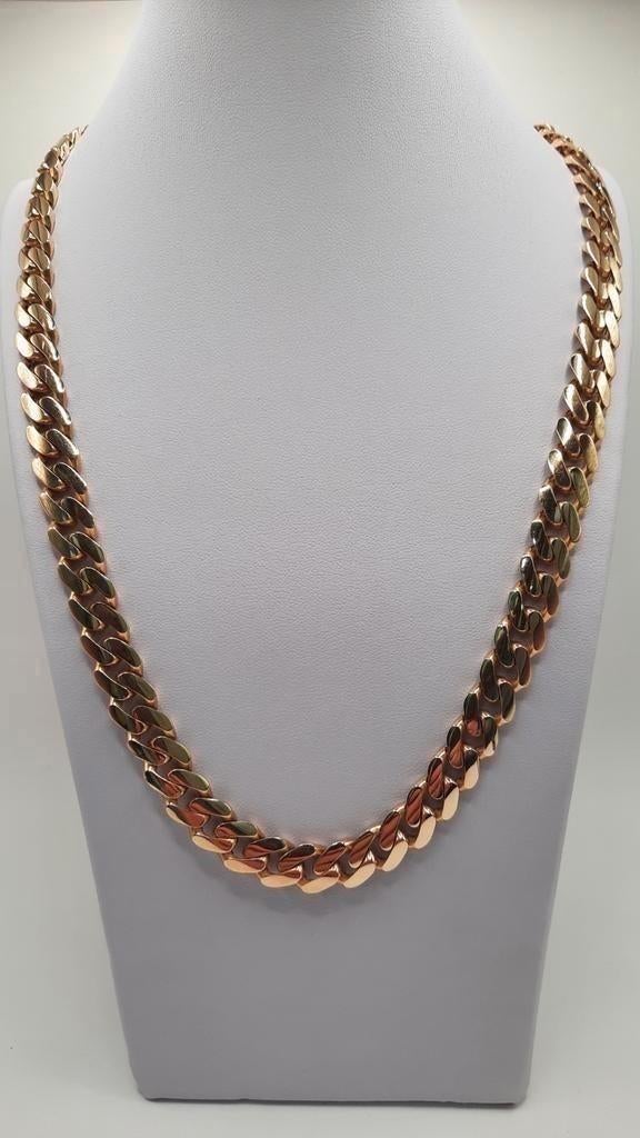 gouden coban link ketting 14kt, Www.bredajuwelier.nl, Nieuw, Ophalen of Verzenden, Www.bredajuwelier.nl