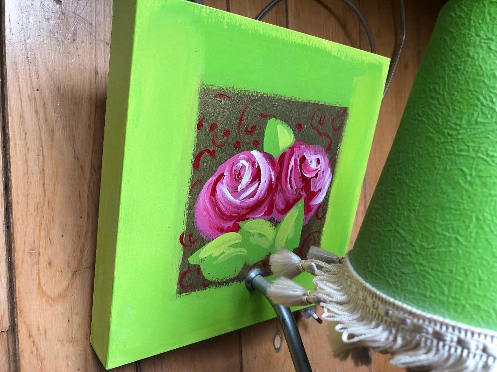 Wagenaar van Co wandlamp groen bloemen € 15,00, Ophalen of Verzenden, Gebruikt