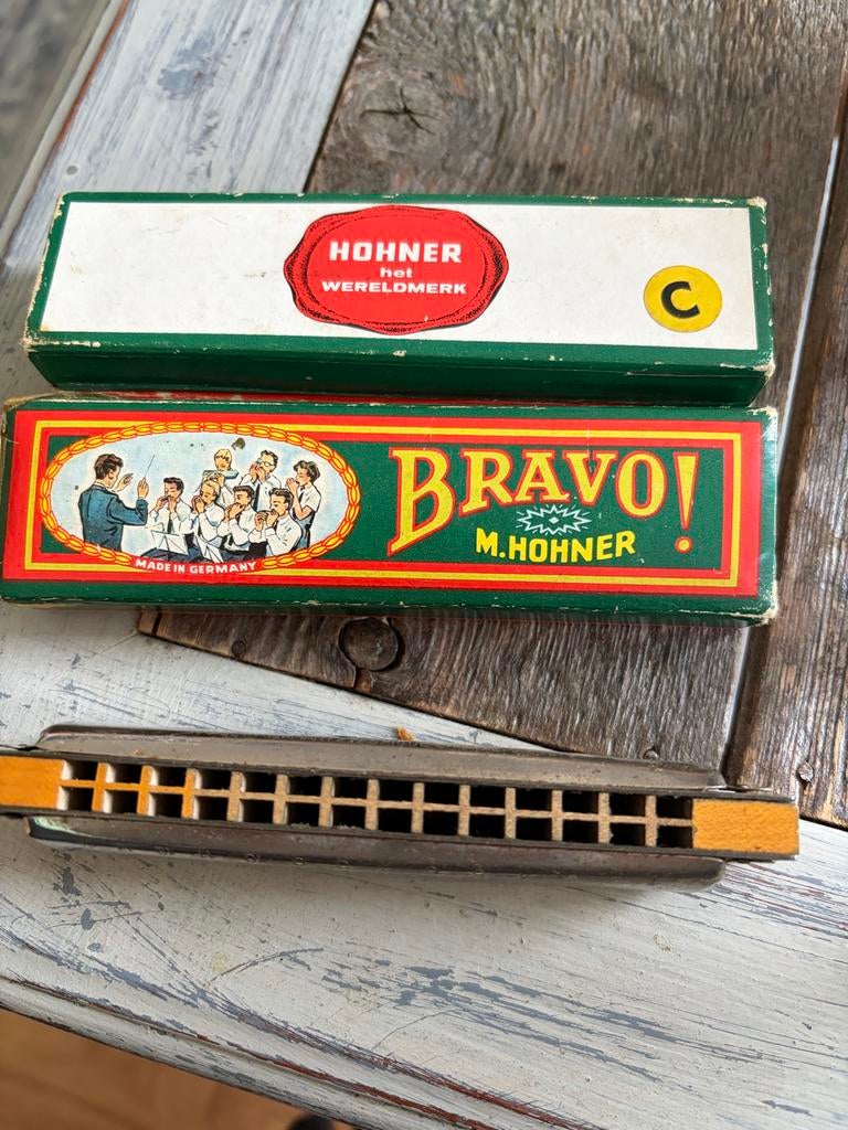 M. Hohner Bravo Mondharmonica - Klassieker!, Ophalen, Gebruikt, C-mondharmonica, Met koffer of doosje