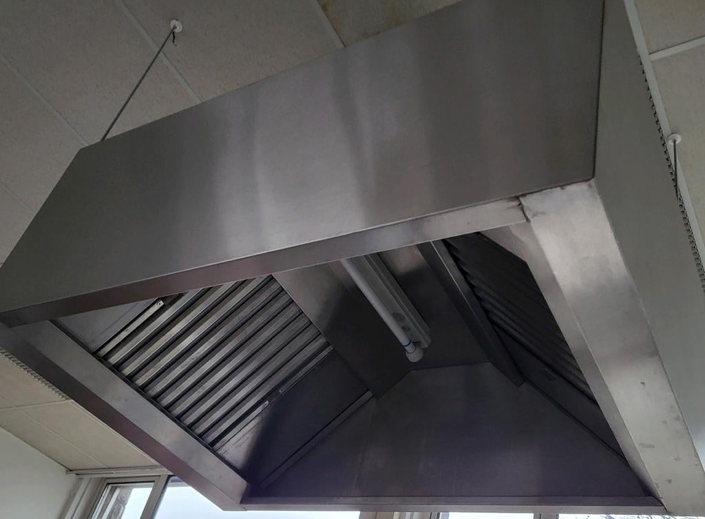 professionele RVS afzuigkappen met motor en verlichti, Witgoed en Apparatuur, Gebruikt, Wandschouwkap, Ophalen of Verzenden, Vrijstaand