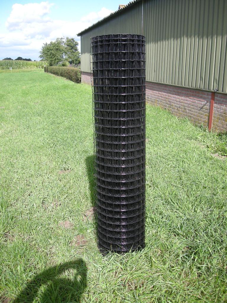 Gaas Eurofence 150 cm hoog maas 5x5 zwart DRAADDIKTE 2,5MM, Tuin en Terras, Gaas en Draad, Ophalen, Nieuw, 20 meter of meer, Gaas