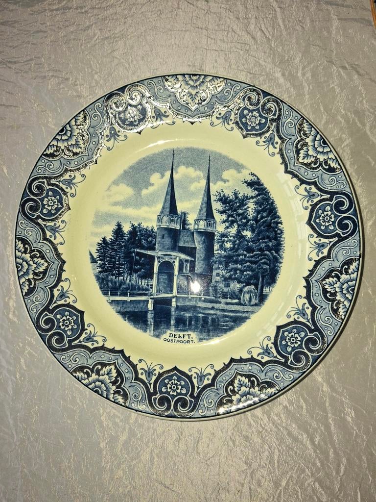 Delfts Blauw Wandbord - Oostpoort Delft, Antiek en Kunst, Antiek | Wandborden en Tegels, Ophalen of Verzenden