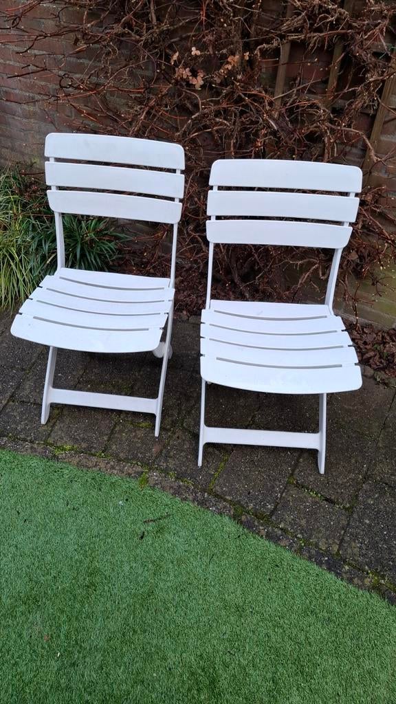 2 écht dik kunststof Kettler tuinstoelen - inklapbaar, Ophalen, Gebruikt, Kunststof, Inklapbaar