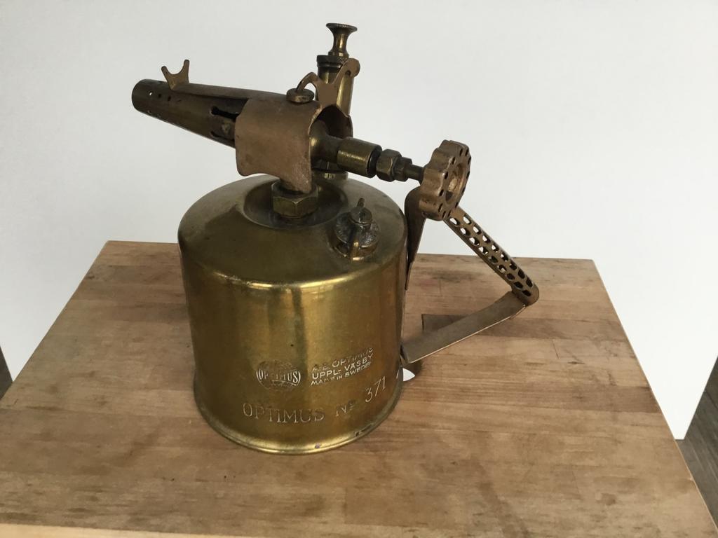 Vintage Zweedse Koperen Gasbrander - Optimus No. 371, Antiek en Kunst, Antiek | Koper en Brons, Koper, Ophalen of Verzenden