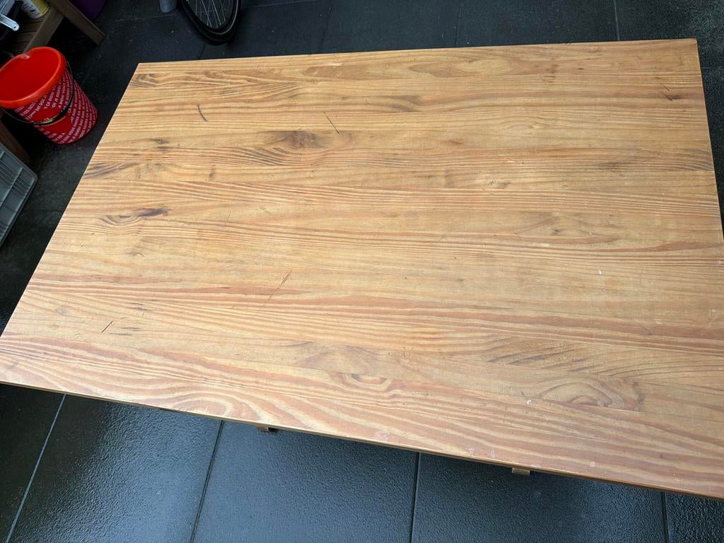 Houten Eettafel, Huis en Inrichting, Tafels | Eettafels, Gebruikt, 100 tot 150 cm, 150 tot 200 cm, Vier personen, Rechthoekig