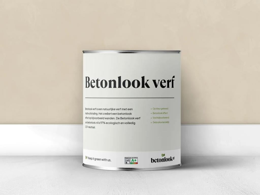 Betonlook muurverf beige, Doe-het-zelf en Verbouw, Verf, Beits en Lak, Ophalen, Beige, Nieuw, Verf