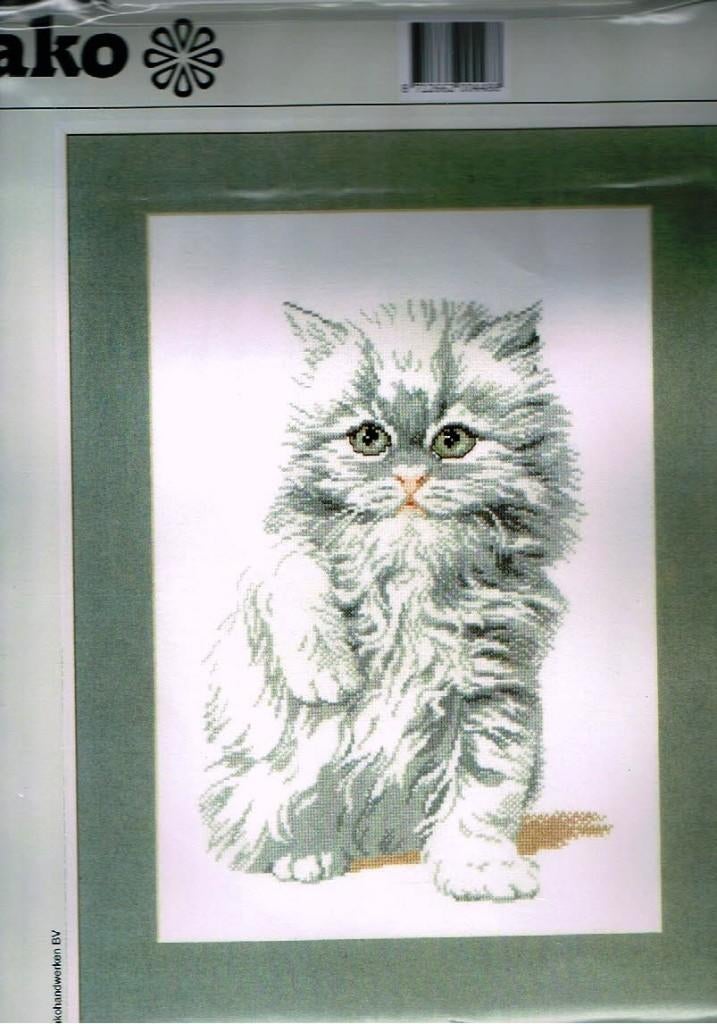 Cado aanbieding Pako groot borduurpakket grote poes, Hobby en Vrije tijd, Borduren en Borduurmachines, Nieuw, Borduurpakket, Handborduren
