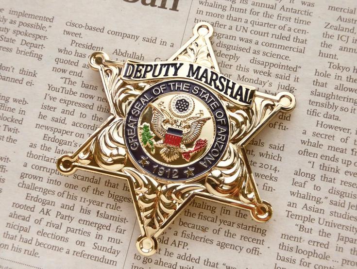 Deputy Marshal Ster Badge Agent Politie USA Sheriff Broche, Verzenden, Nieuw