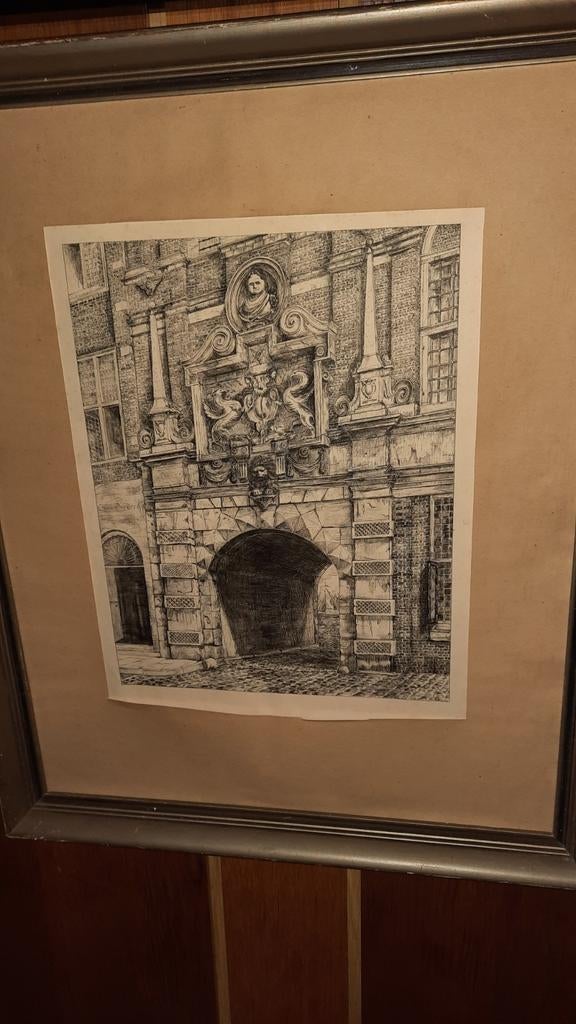Pentekening Rotterdam poort dordrecht, Antiek en Kunst, Ophalen of Verzenden