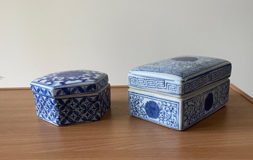 2 vintage jaren 70/80 Chinese opbergdoosjes., Antiek en Kunst, Curiosa en Brocante, Verzenden