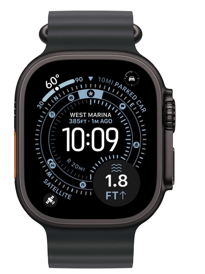APPLE Watch Ultra 3 GPS + Cellular 49mm Black Ocean Band, Apple, Zwart, IOS, Nieuw