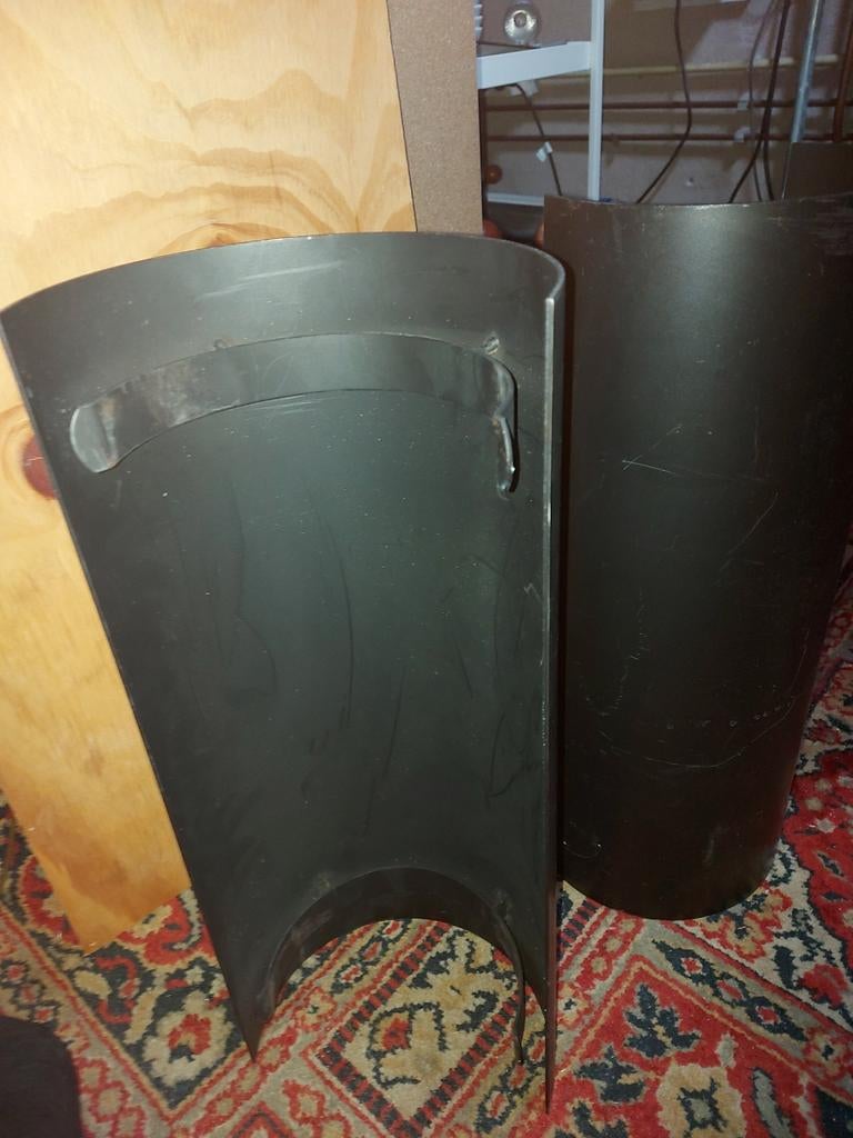Hitteschild kachelpijp 150mm zwart, Huis en Inrichting, Woonaccessoires | Prullenbakken, Zo goed als nieuw, Metaal, Minder dan 50 cm