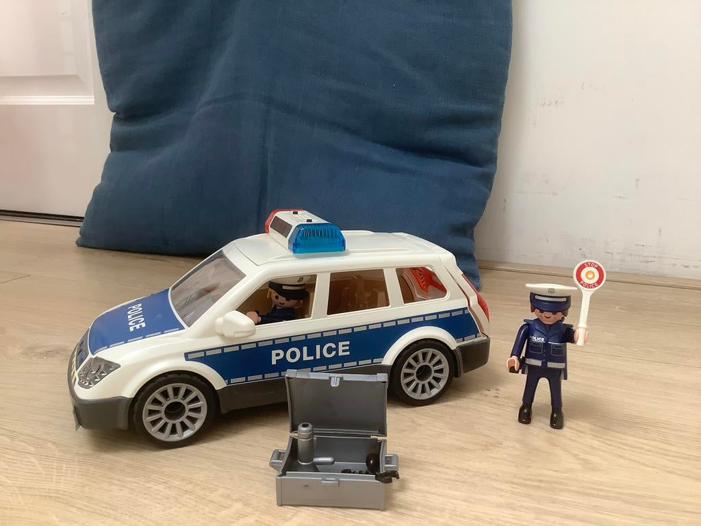 Playmobil Politieauto met wegversperring 6924, Kinderen en Baby's, Speelgoed | Playmobil, Ophalen of Verzenden, Zo goed als nieuw