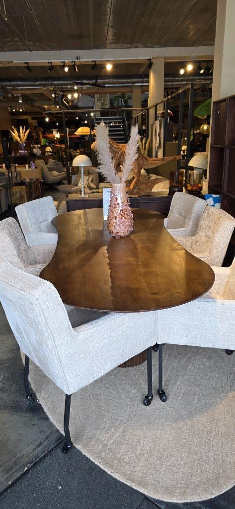 Organische Eettafel  250 / 110cm – Bruin Showmodel korting !, JaRa, 100 tot 150 cm, Bornsestraat 31, Jarameubeloutlet@hotmail.com