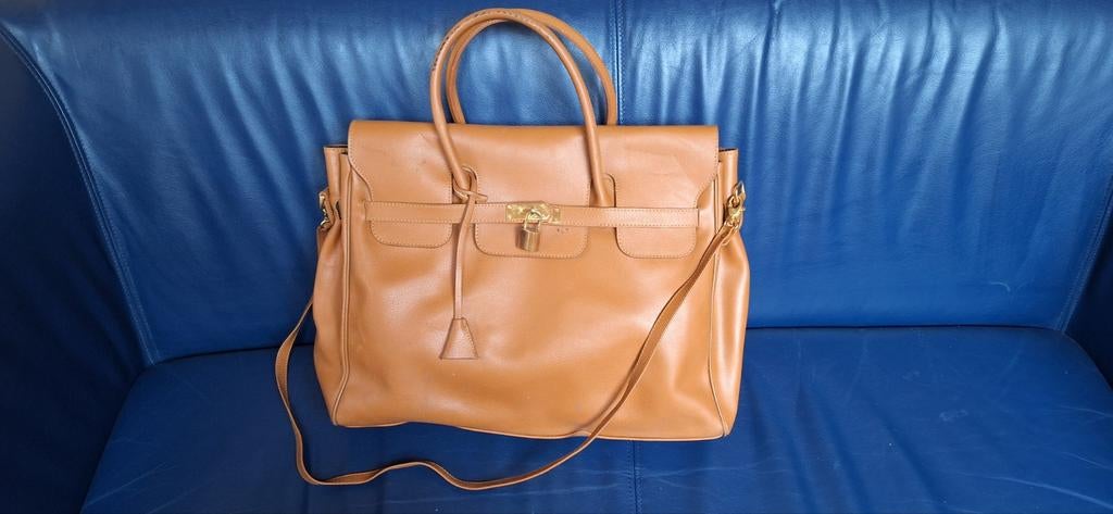 Giga lederen Birkin tas, Ophalen of Verzenden, Bruin, 40 tot 60 cm, Minder dan 35 cm