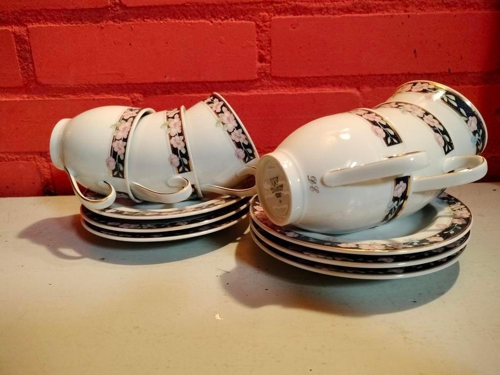 Vintage Douwe Egberts Winterling 6 kop en schotels, Ophalen of Verzenden