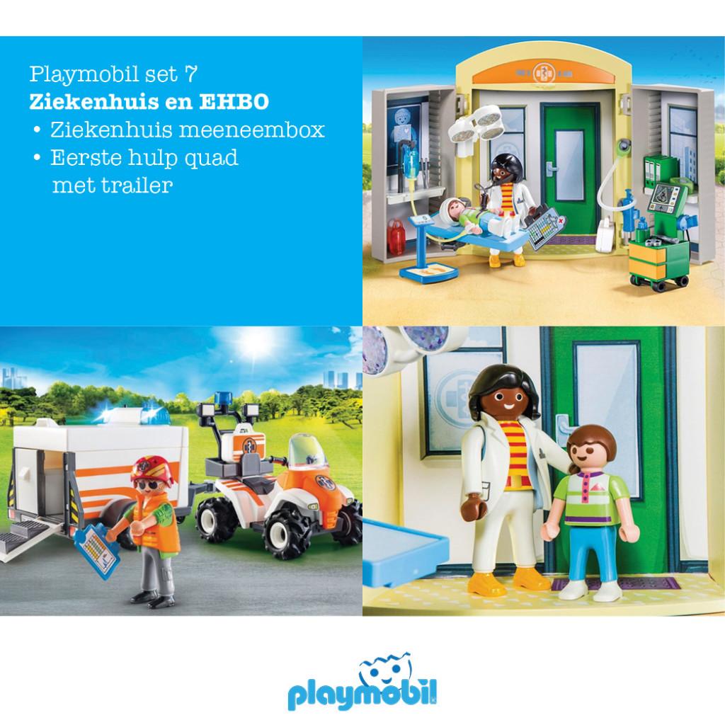 Playmobil set 7 van 9 Ziekenhuis en EHBO, Kinderen en Baby's, Speelgoed | Playmobil, Zo goed als nieuw, Complete set, Ophalen of Verzenden