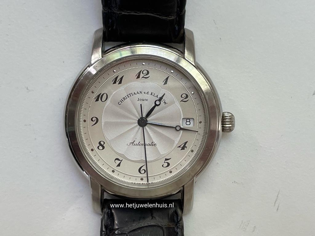 Christiaan van der Klaauw Nyssa staal compleet met onderhoud, Sieraden, Tassen en Uiterlijk, Horloges | Heren, Zo goed als nieuw