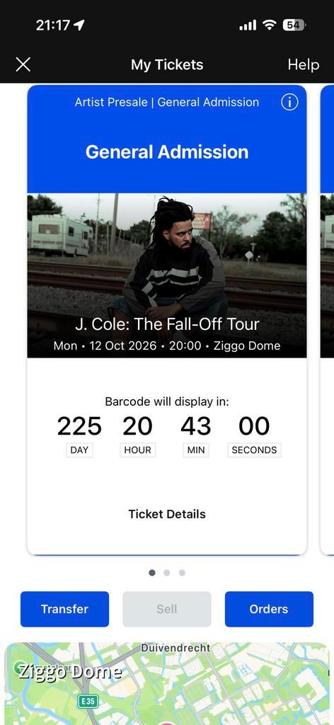 3 tickets staanplaatsen j cole ziggo dome 12 oktober, Tickets en Kaartjes, Twee personen, Oktober