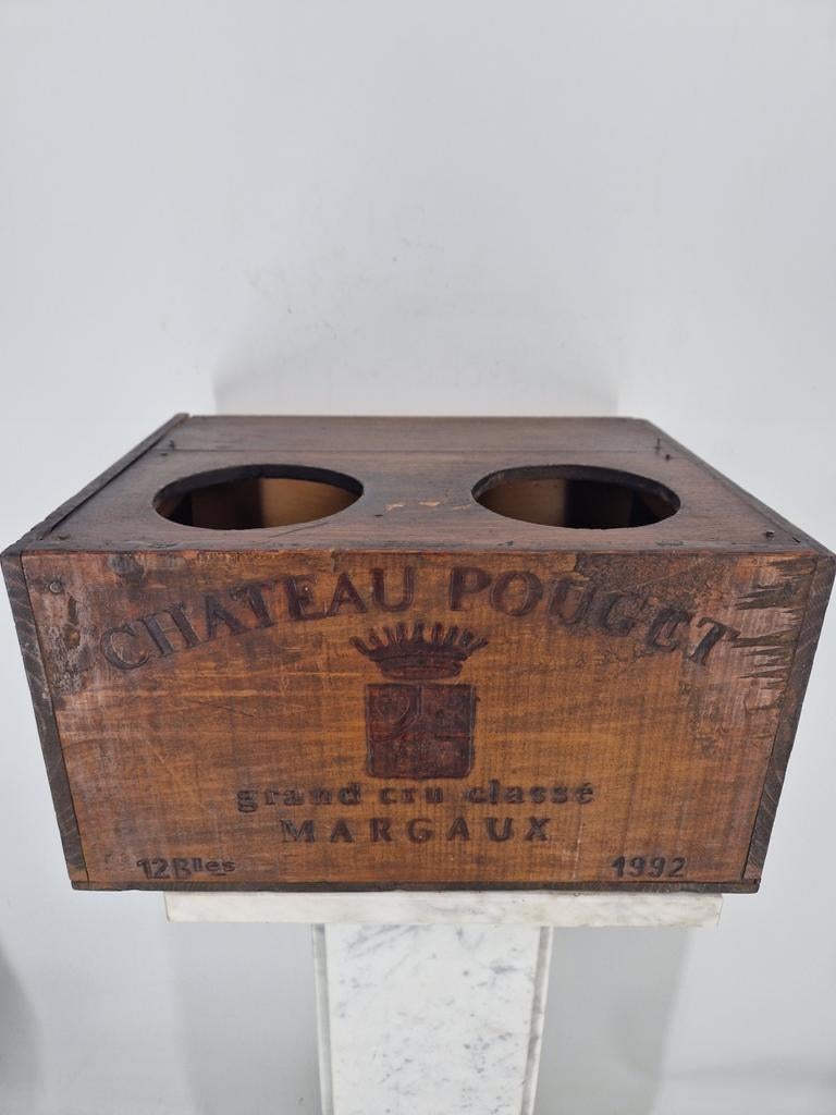 Vintage Wijnkist Château Pouget 1992 | Margaux | Industrieel, Minder dan 50 cm, Gebruikt, Ophalen of Verzenden, Nvt