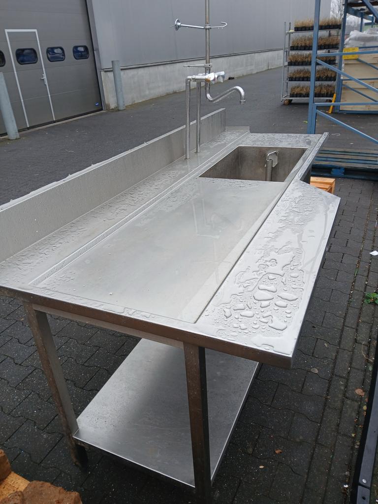 RVS Spoeltafel Horeca - Professioneel, Zakelijke goederen, Horeca | Keukenapparatuur, Ophalen, Gebruikt, RVS Meubilair