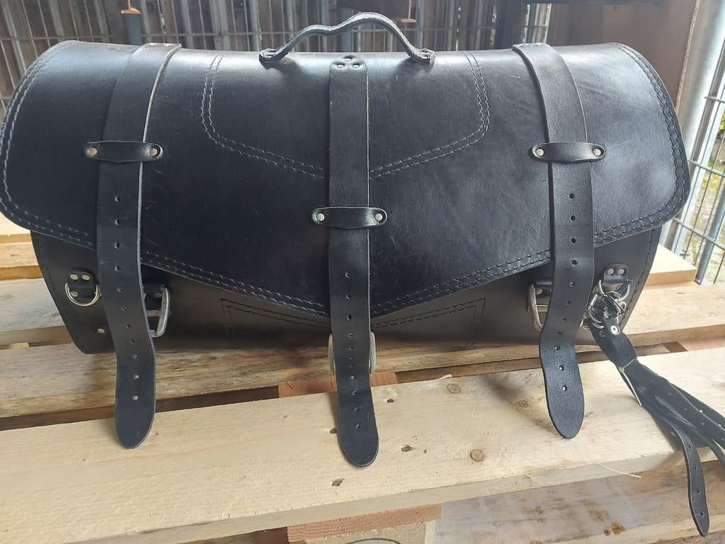Topkoffer 55 liter leer met slot., Ophalen, Zo goed als nieuw