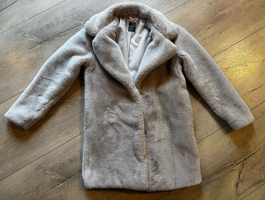 Beige bontjas, Kleding | Dames, Ophalen of Verzenden, Zo goed als nieuw, Maat 36 (S), Beige