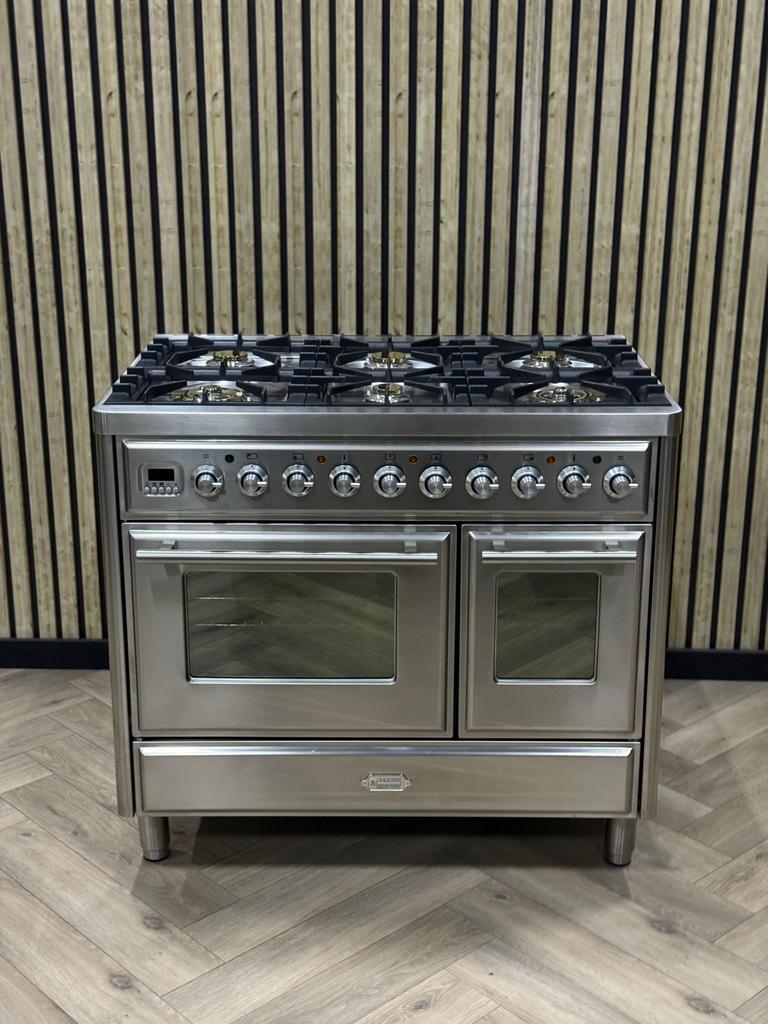 Luxe Boretti Majestic Inox 100cm 6 branders waarvan 2 Wok, Ophalen of Verzenden, Gas, 5 kookzones of meer