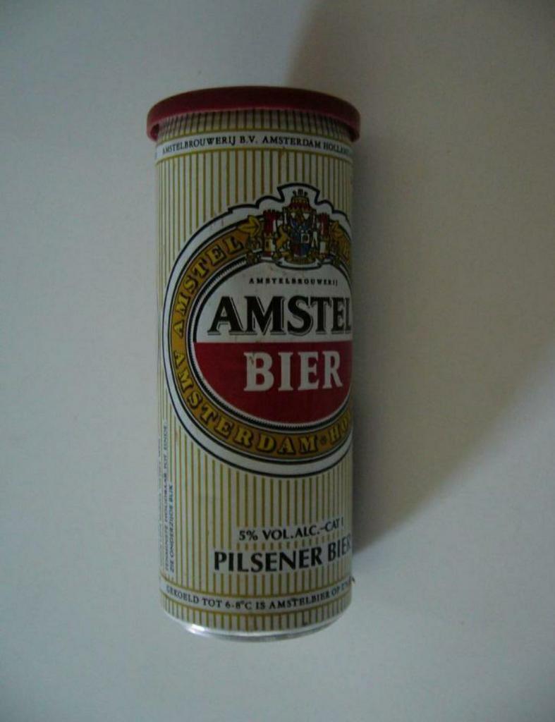Amstel bier blik voor lange lucifers, Verzamelen, Biermerken, Ophalen of Verzenden, Zo goed als nieuw, Overige typen, Amstel