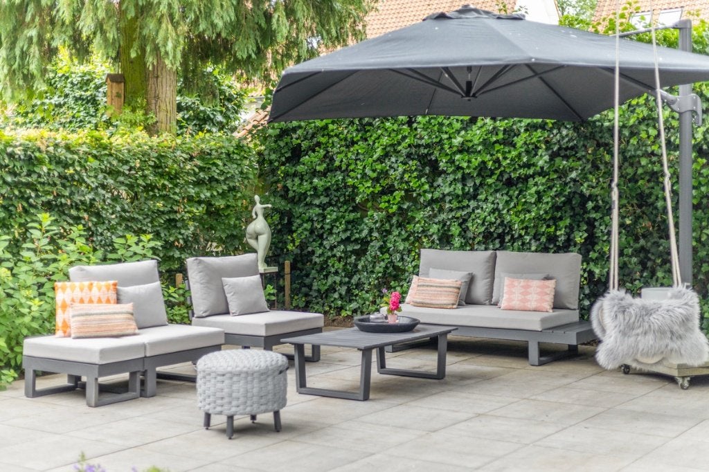 Ibiza Lounge Set Lava _  muisgrijs, Ophalen, 5 zitplaatsen, Aluminium, Zo goed als nieuw