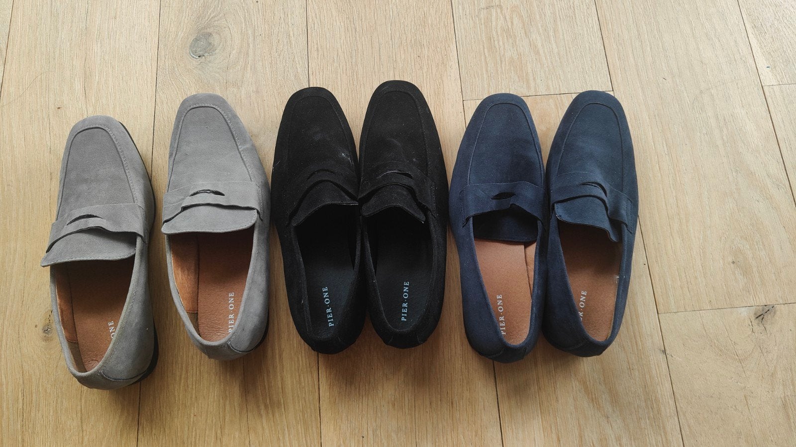 Pier One Loafers - Zwart, Grijs en Blauw - Maat 42, Kleding | Heren, Schoenen, Zwart, Pier One, Zo goed als nieuw, Loafers