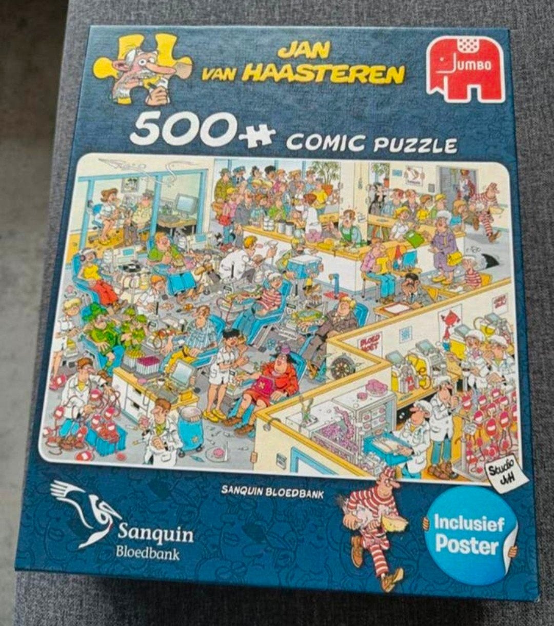 Jan van Haasteren Sanquin Bloedbank Puzzel 500+ Stukjes, Ophalen of Verzenden, 500 t/m 1500 stukjes, Gebruikt, Legpuzzel