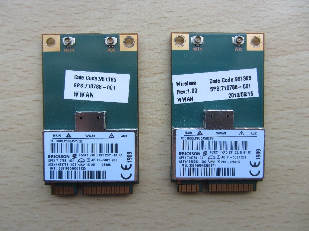 2x HP F5321 HSPA+ 21Mbps Mini PCI Express 3G WWAN Module, Ophalen of Verzenden, Zo goed als nieuw, ERICSSON