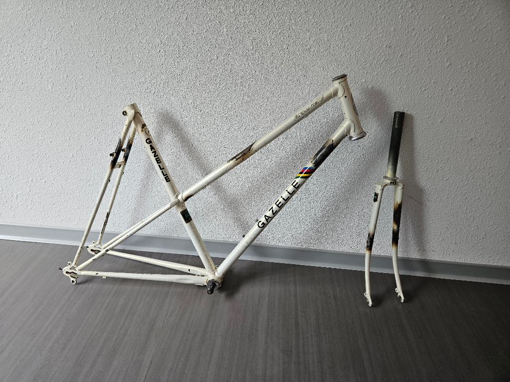 Aangepast Gazelle Champion Mondial Semi-Race Mix Frame 57cm, Fietsen en Brommers, Fietsonderdelen, Frame, Gebruikt, Staal, Ophalen of Verzenden