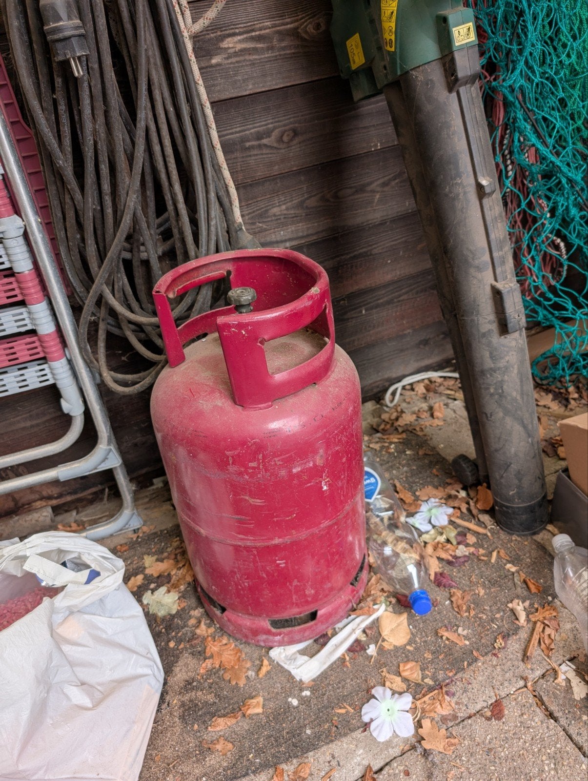 Rode gasfles, gebruikt, Ophalen of Verzenden, Gebruikt, Onbekend