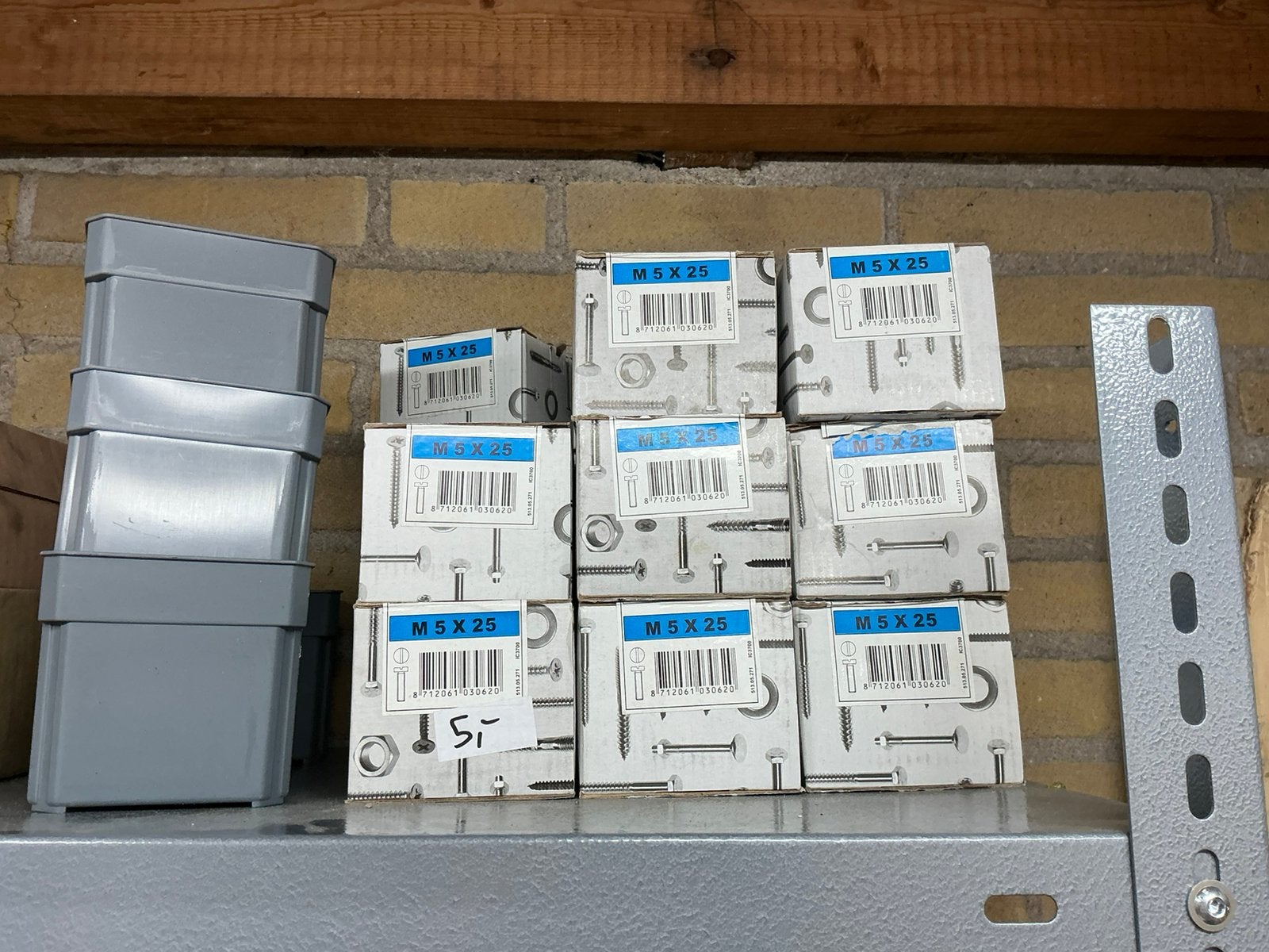 boutjes M5 x 25 - Verzinkt (200 st. per doos) 17 x, Doe-het-zelf en Verbouw, Ophalen, Nieuw, Minder dan 50 mm, Schroeven