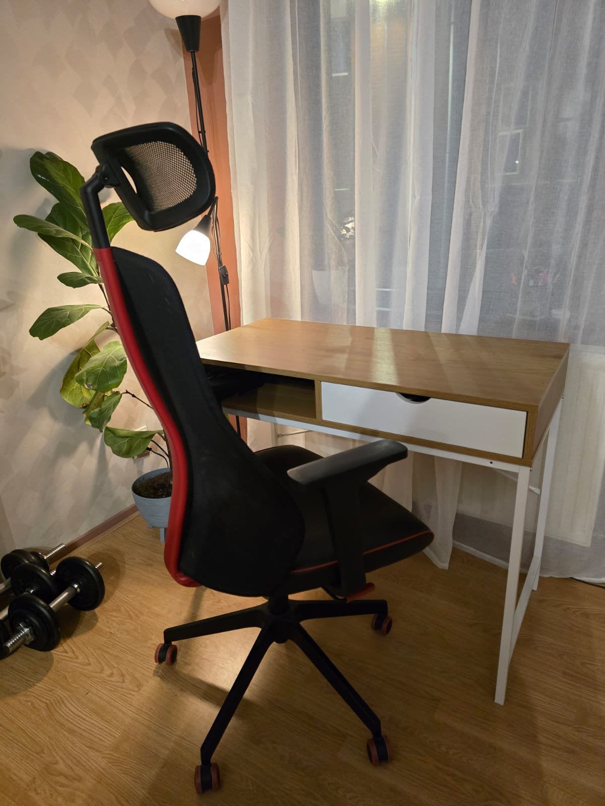 Ikea MATCHSPEL Gaming stoel - Zwart/Rood, Huis en Inrichting, Bureaustoelen, Ophalen, Zwart, Zo goed als nieuw, Bureaustoel