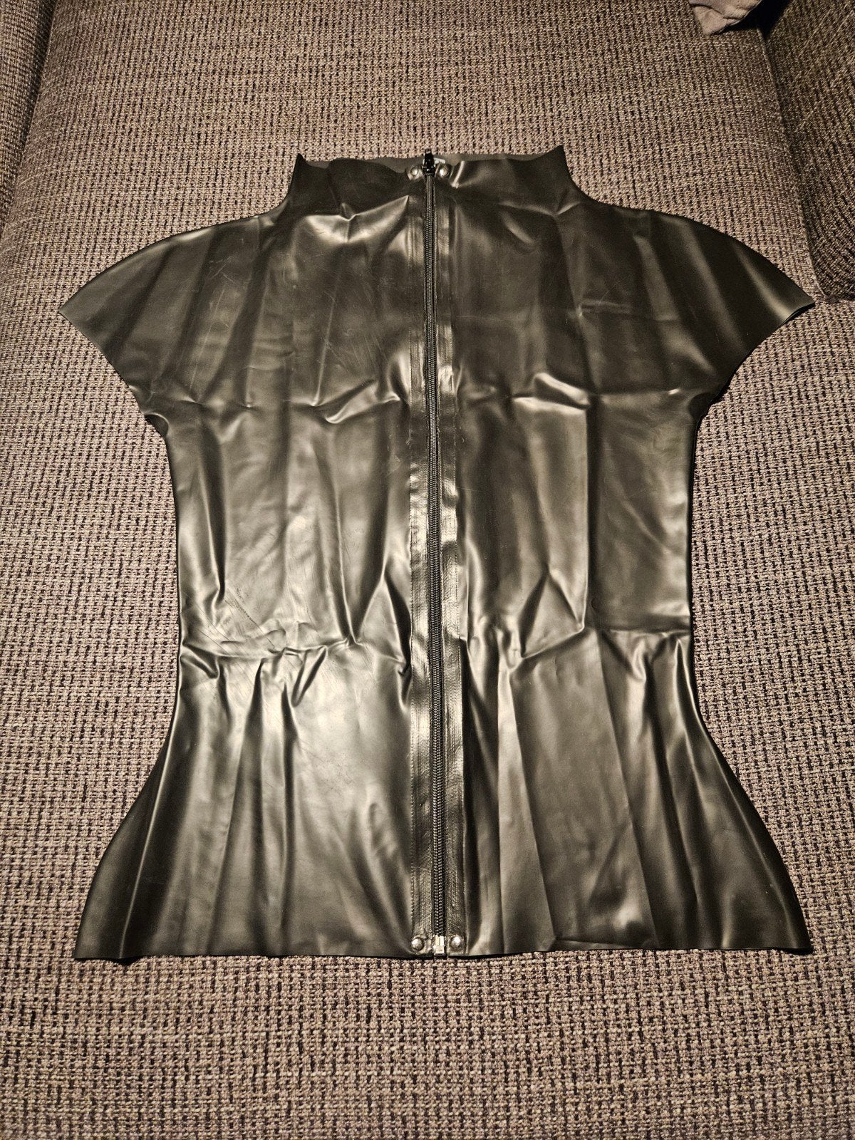 Late X Zwarte Latex Top met Hoge Kraag en Ritssluiting, Kleding | Dames, Maat 38/40 (M), Verzenden, Zwart, Nieuw