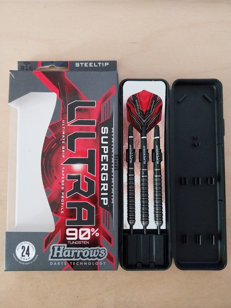 Harrows Supergrip Ultra darts, 24 gram, 90%, Ophalen of Verzenden, Gebruikt, Pijlen