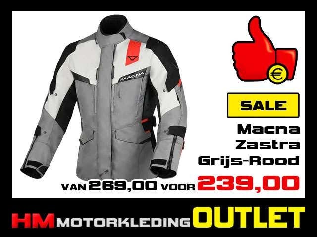 Textiel motorjas Dames Macna Zastra All-Season - Grijs-Rood, Motoren, Info@huybersmotoren.nl, Jas | textiel, HM - Sale, NL