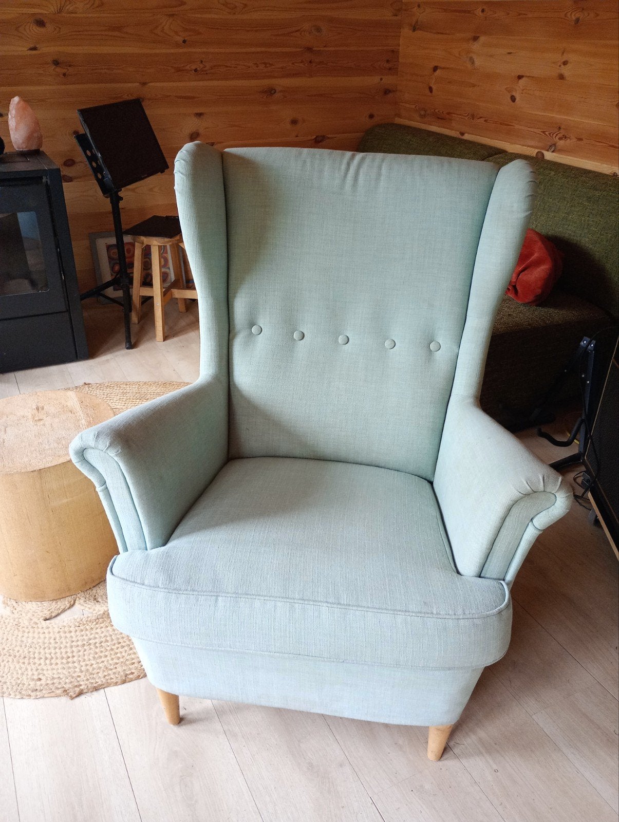 Ikea Strandmon fauteuil - turquoise, Huis en Inrichting, Ophalen, Modern, Klassiek, Gebruikt, Overige kleuren