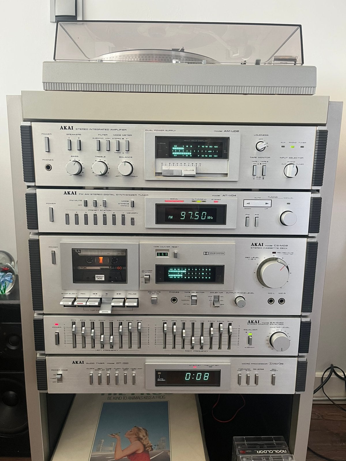 Akai vintage stereo set 80 jaren, Ophalen, Cassettedeck, Akai, Losse componenten