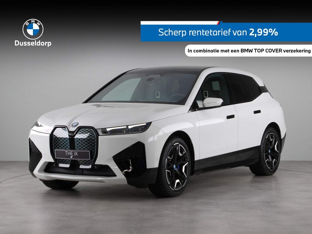 BMW iX xDrive40 High Executive Sportpakket SoH 100%, Auto's, BMW, Automaat, Gebruikt, Met garantie (alle), Wit