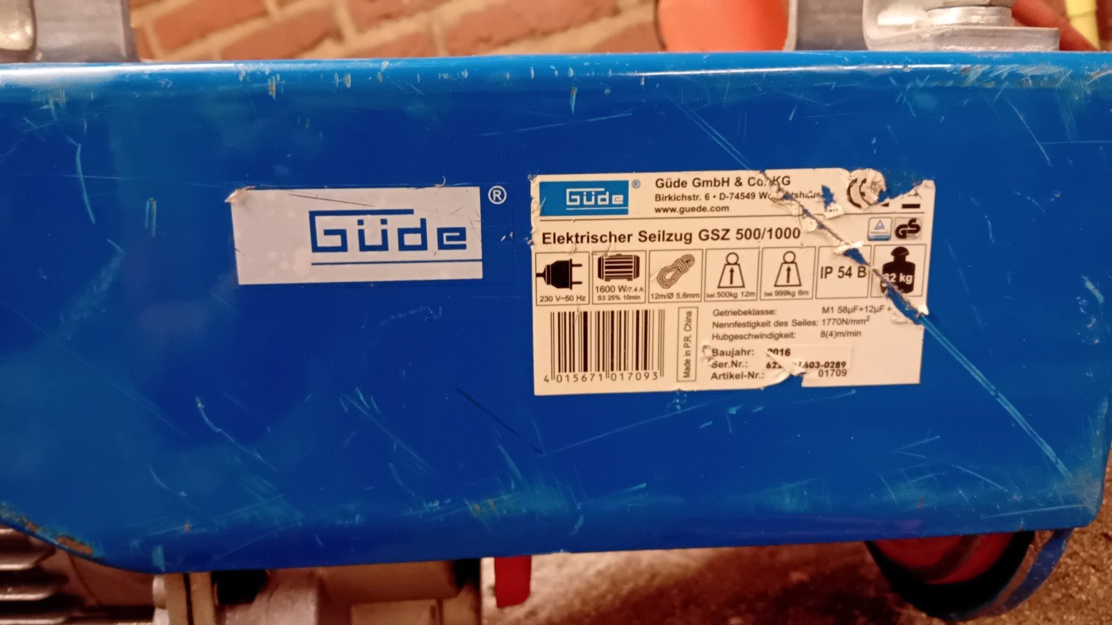 Güde Elektrische Takel GSZ 500/1000, Ophalen, Gebruikt, Elektrisch