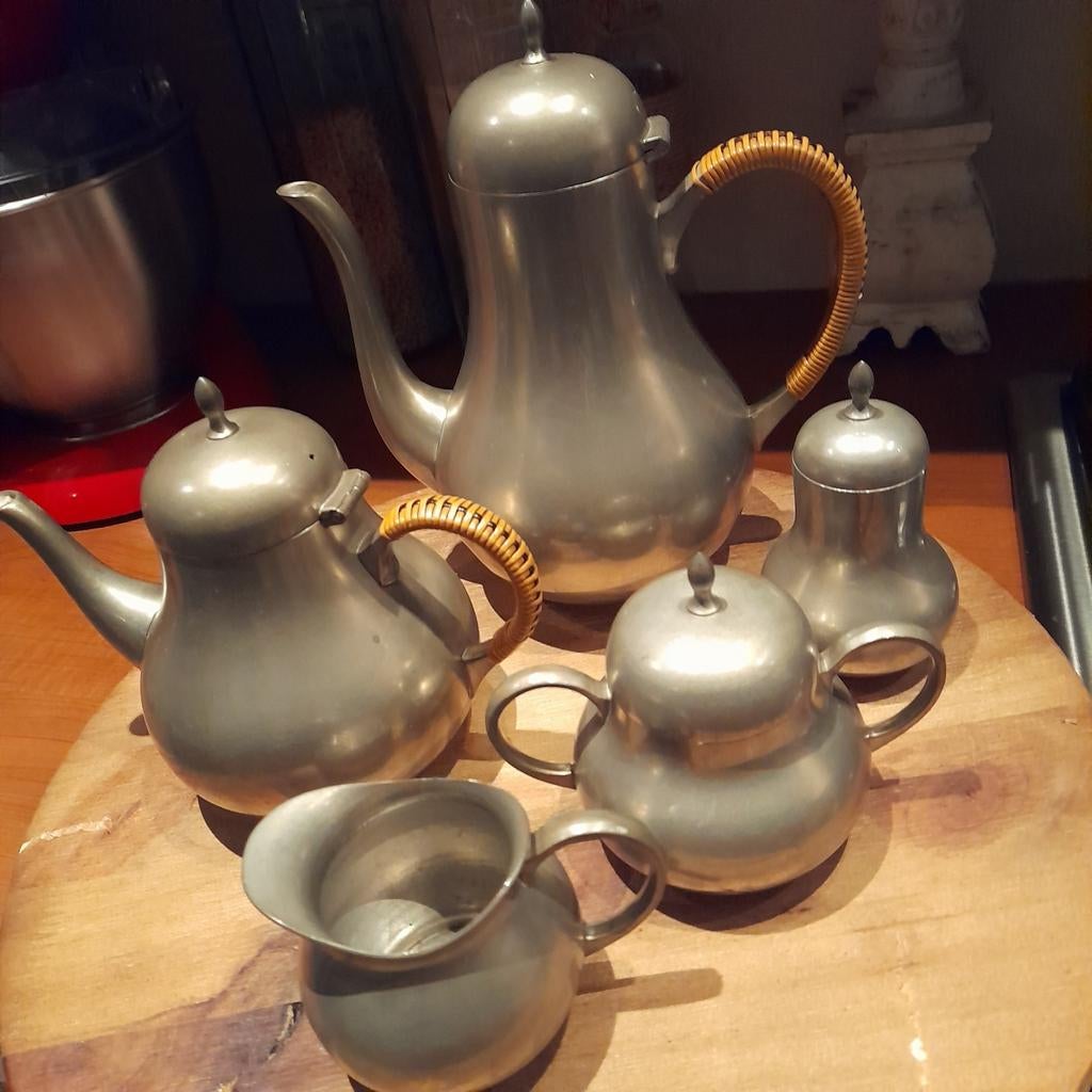 CXK Etain holland.Keukenset gemaakt van tin, Antiek en Kunst, Antiek | Tin, Verzenden