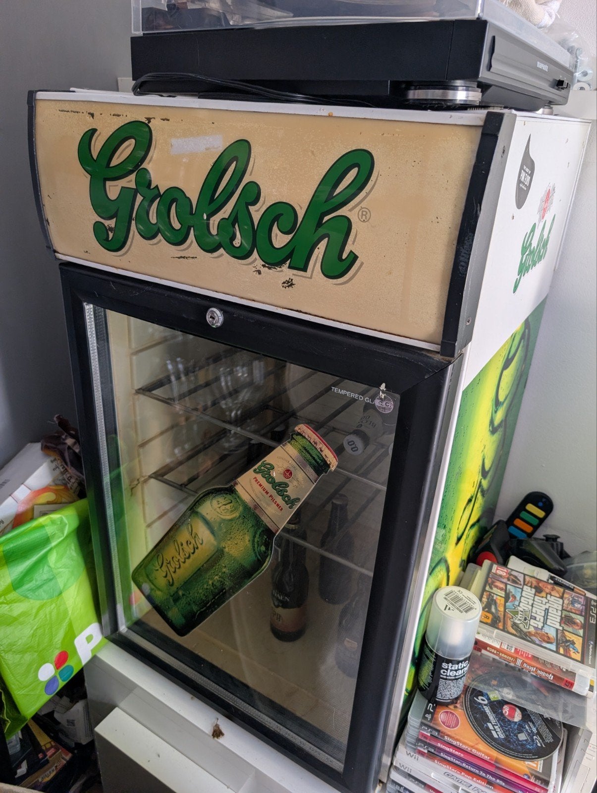 Vintage Grolsch Barkoelkast - Perfect voor verzamelaar/keet, Ophalen, Minder dan 75 liter, Zonder vriesvak, Gebruikt