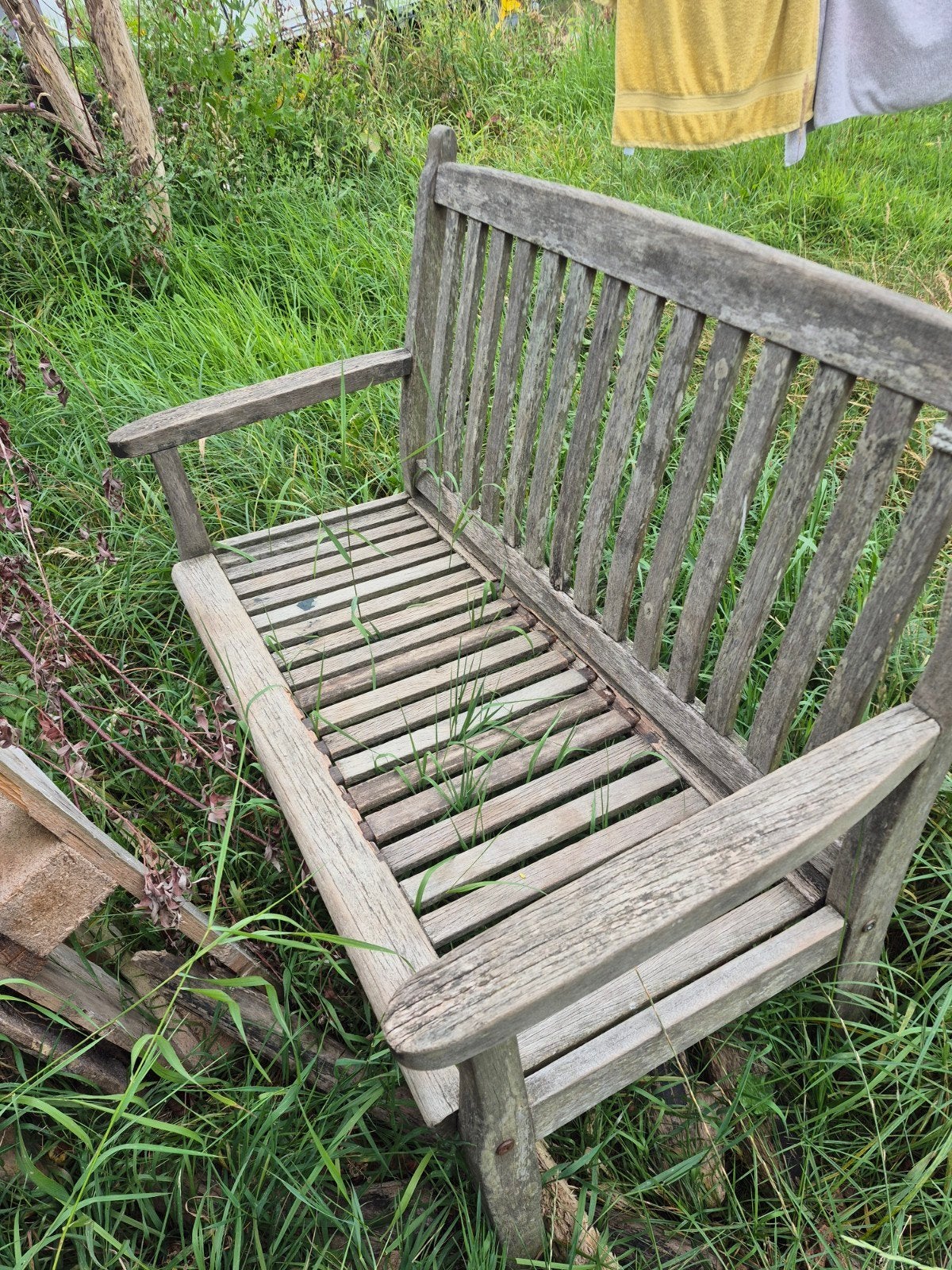 gratis houten tuinbanken, Ophalen, Gebruikt, Hout