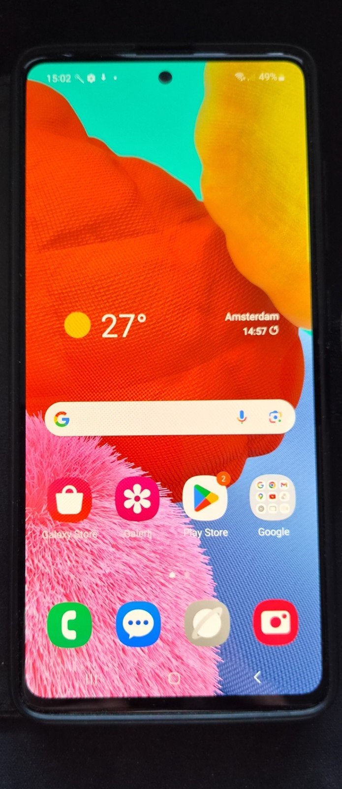 Zeer nette Samsung A51-5G 128 Gb met lederen telefoonhoesj, Zo goed als nieuw, 128 GB, Galaxy A, Verzenden