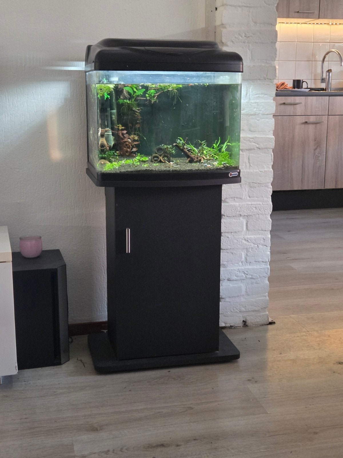 Aqua 60 met onderkast, Dieren en Toebehoren, Vissen | Aquaria en Toebehoren, Ophalen, Verwarming, Zo goed als nieuw, Leeg aquarium