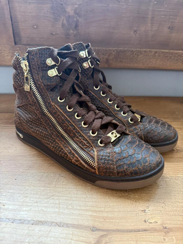 Bruine slangen leren Michael Kors schoenen. Mt.39., Michael Kors, Bruin, Lage of Enkellaarzen, Ophalen of Verzenden